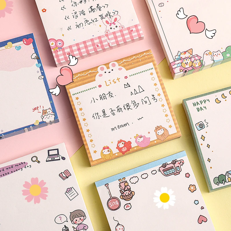 

South Korea Ins Sticky Notes Cute Cartoon Girl Students Use Sticky Notes To Mark Small Stickers Post-it Note