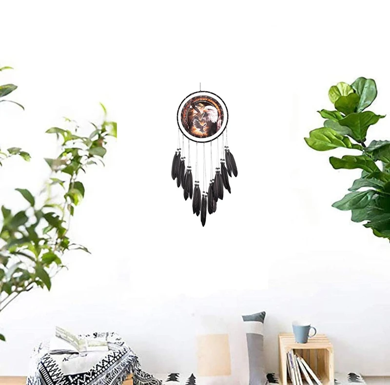 

Handmade Dream Catcher Net with Feathers Wall Hanging Dreamcatcher Craft Gift Christmas Decoration for Home 67cm