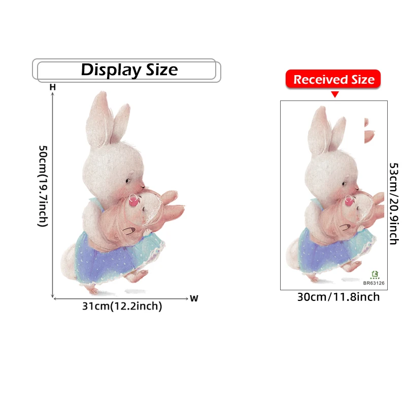 Настенные стикеры со съемным украшением ходячий кролик | Дом и сад