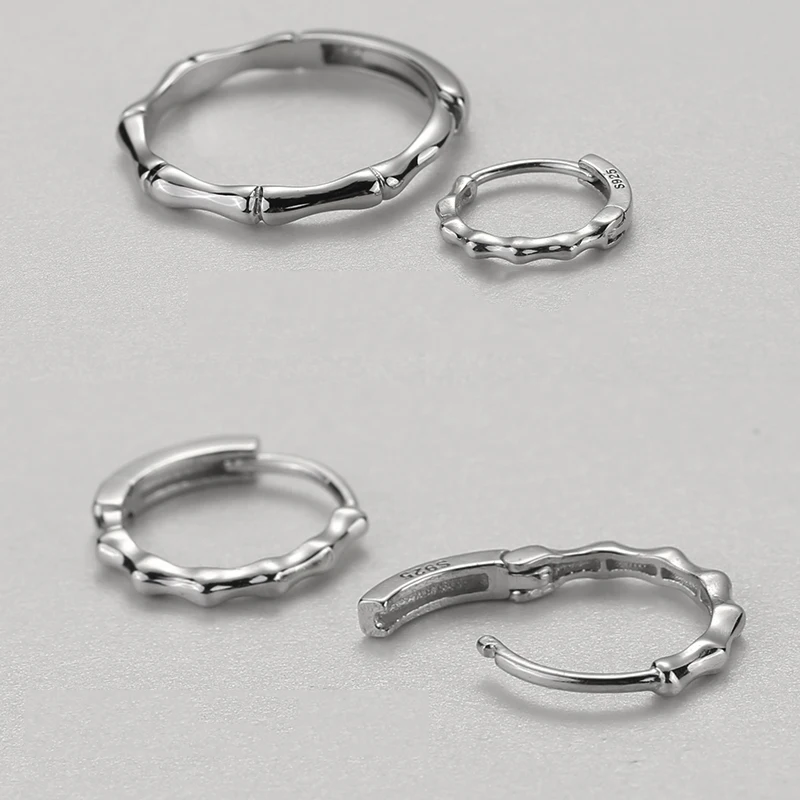 

Minimalist Female Metal Round Small Earrings Classic 925 Sterling Silver Hoop Earrings For Women Dainty Bride Wedding Jewelry