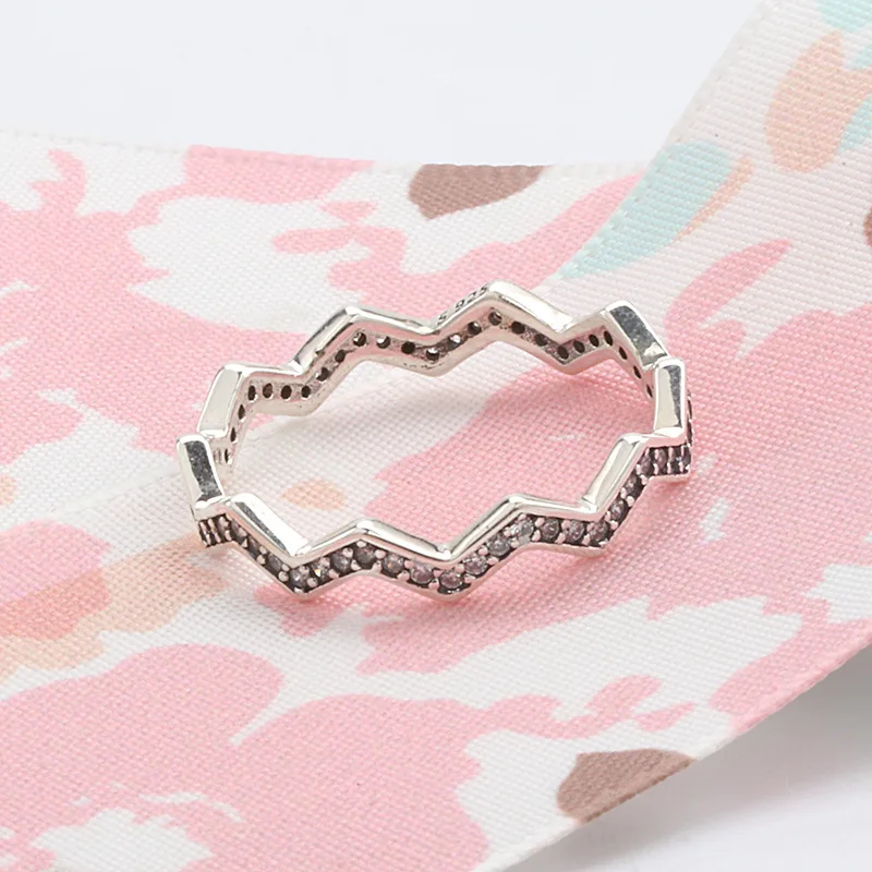 Новинка 2020 оригинальное блестящее зигзагообразное кольцо из серебра 925 пробы для