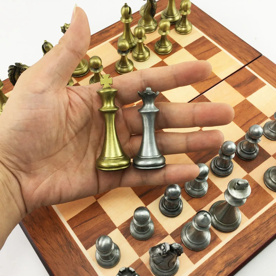 BSTFAMLY Kirsite Металлический Шахматный набор портативная игра международных шахмат