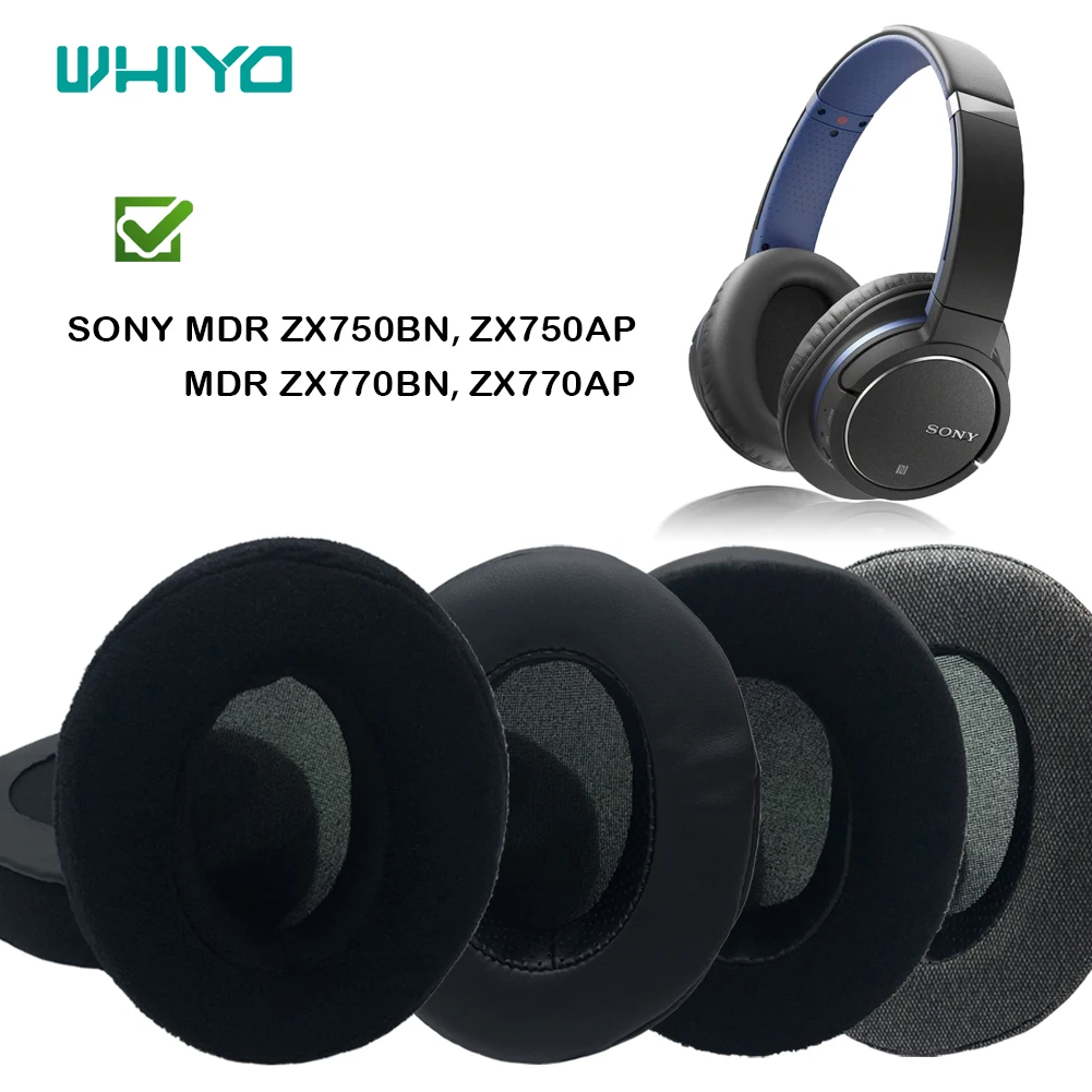 Enlarge Whiyo Soft Velvet Replacement Ear Pads for Sony MDR ZX750BN ZX750AP ZX770BN ZX770AP Headset Cushion Headphone Bag Leather Parts