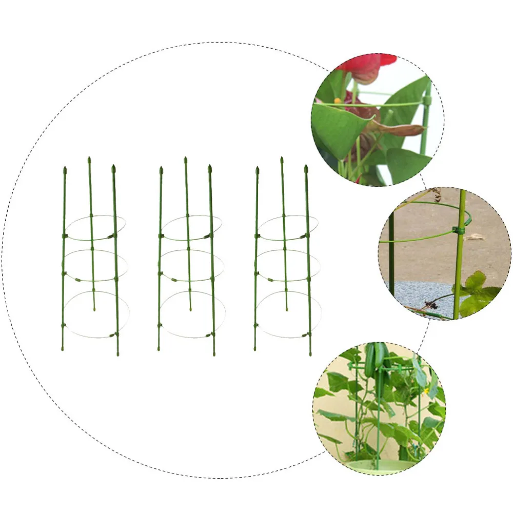 

3 Sets Assembled Plant Cages Garden Tomato Cages Stakes Vegetable Trellis