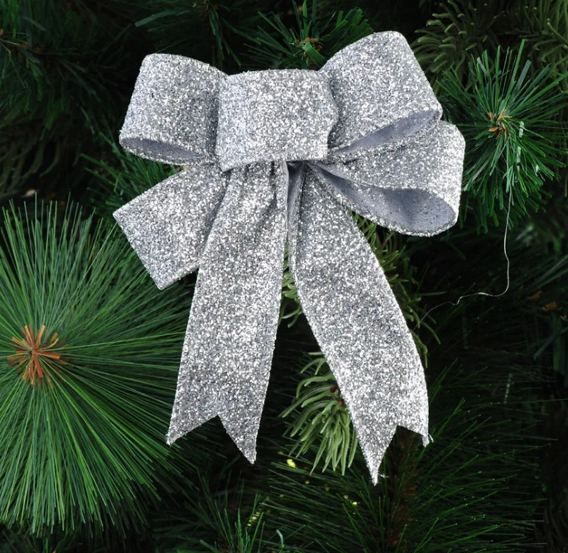 Блестящие шелковые рождественские банты 100 мм искусственный козловой кран