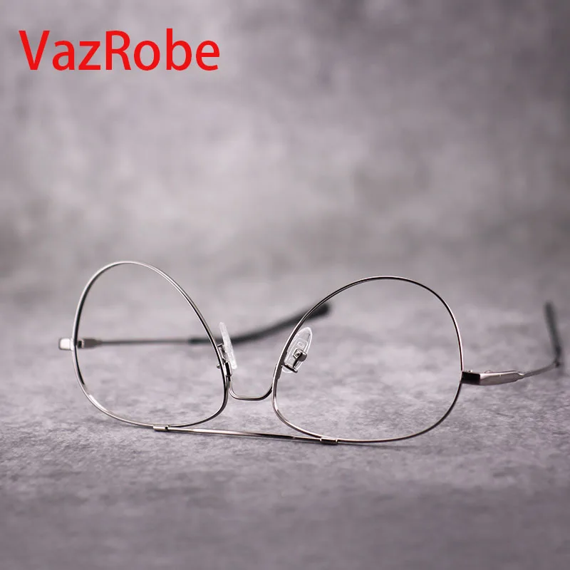 Vazrobe Memory Aviation Eyeglasses Frame Men Women Vintage Glasses for Man Spectacles Prescription Myopia Diopter Eyeglass 9g