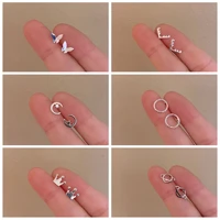 fashionable simple earrings female ear stick ear hole simple and small hypoallergenic personality clover