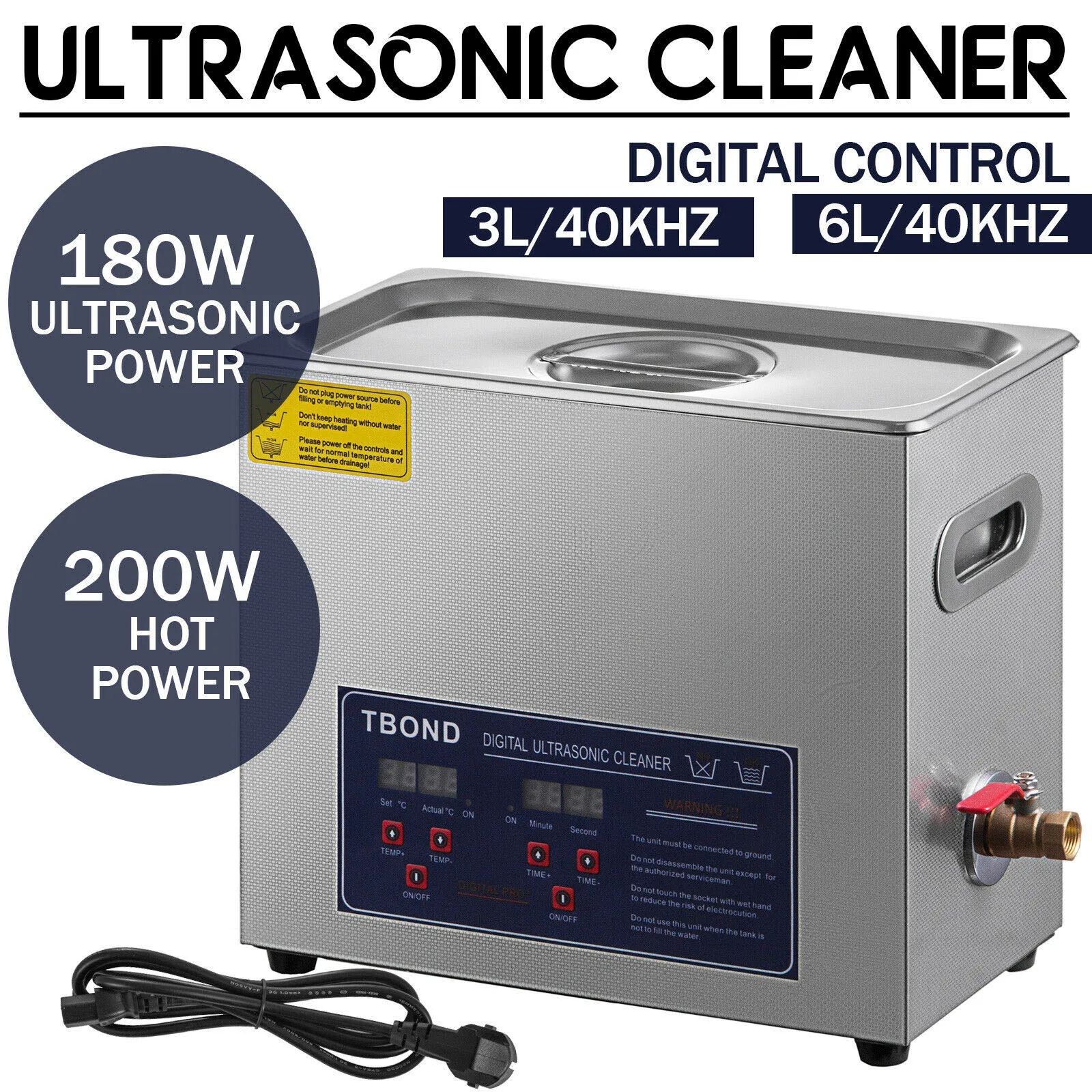 Buy 3L 6L Ultrasone Reiniger Digitale Timer Lave Gerechten Wasmachine Vaatwasser Ultrasound Sieraden Bril Kijken Schoonmaken Heater