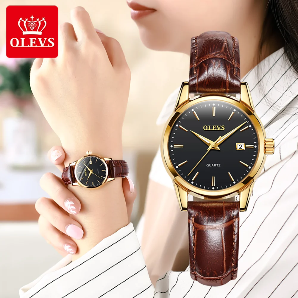 

OLEVS Fashion Style Women's Luxury Leather Band Analog Quartz Wrist Watch Ladies Watch Luxury Trend Women Clock gifts