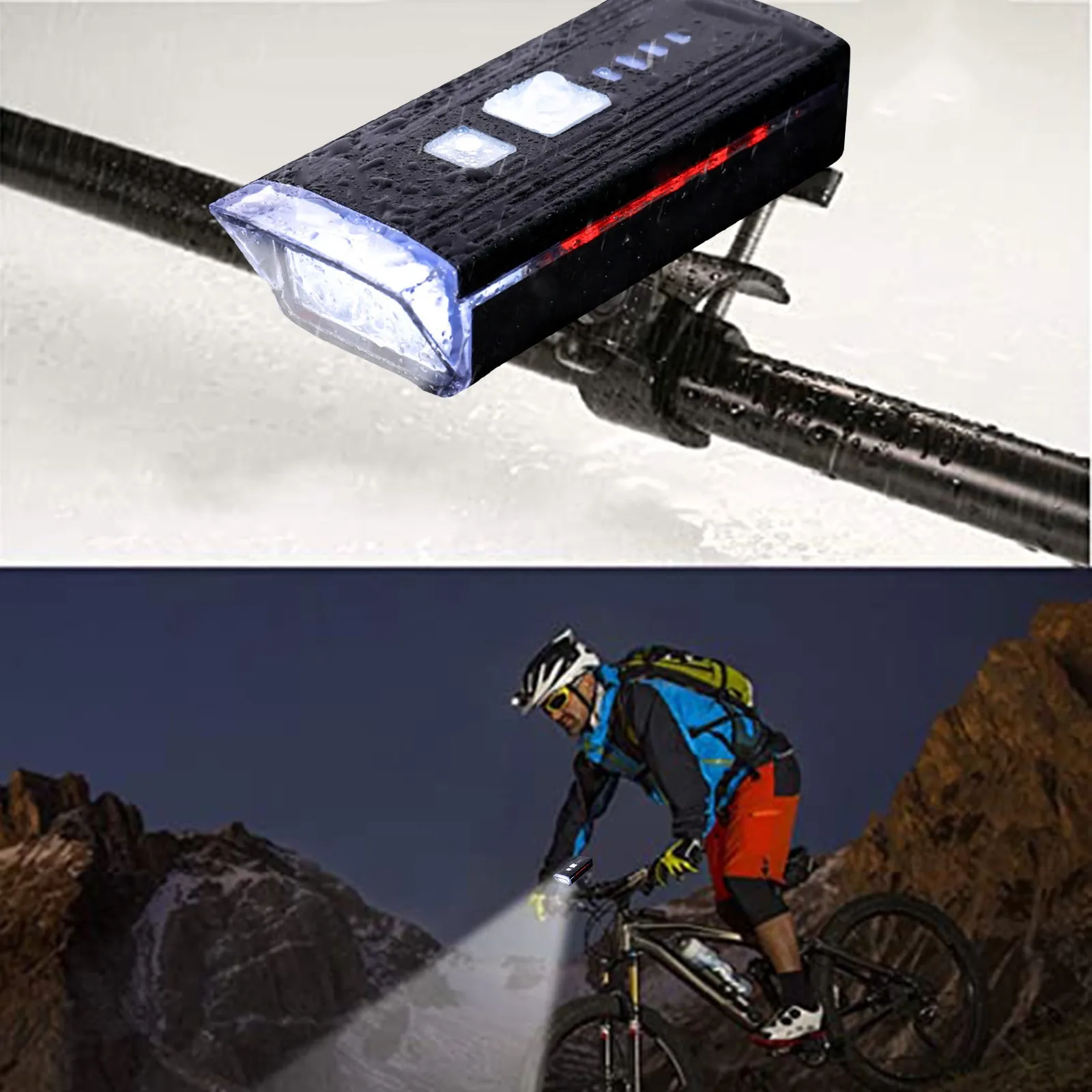

Bike accessories Light sensing bicycle lamp headlight Mountain lamp USB charging night rider Light Bicycle Flashlight Cycling#40