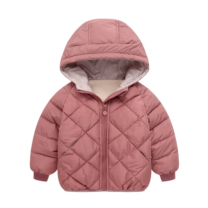 

Kids Hooded Coats Autumn Winter Velvet Warm Jackets 3-7 Years Boys Girls Padded Cotton Outerwear Children Clothes