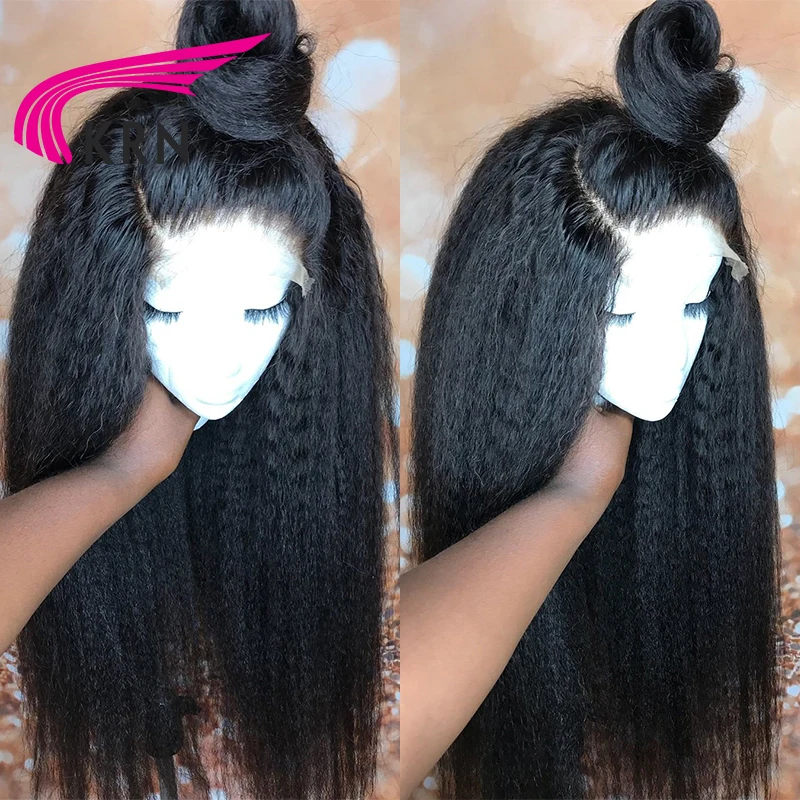 Кудрявые прямые Синтетические волосы на кружеве человеческих волос парики из