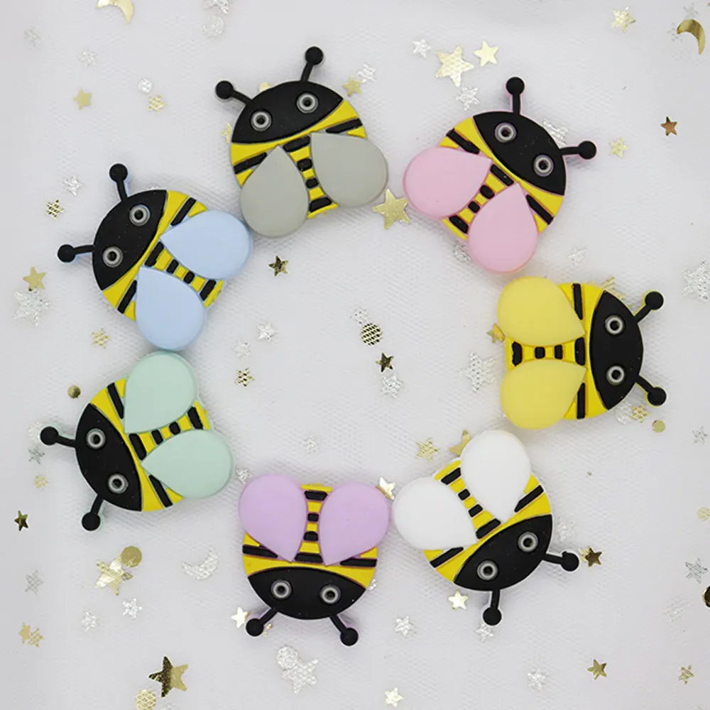 5 шт. силиконовые бусины Honeybee 2 8 см Прорезыватели для зубов игрушки Perle