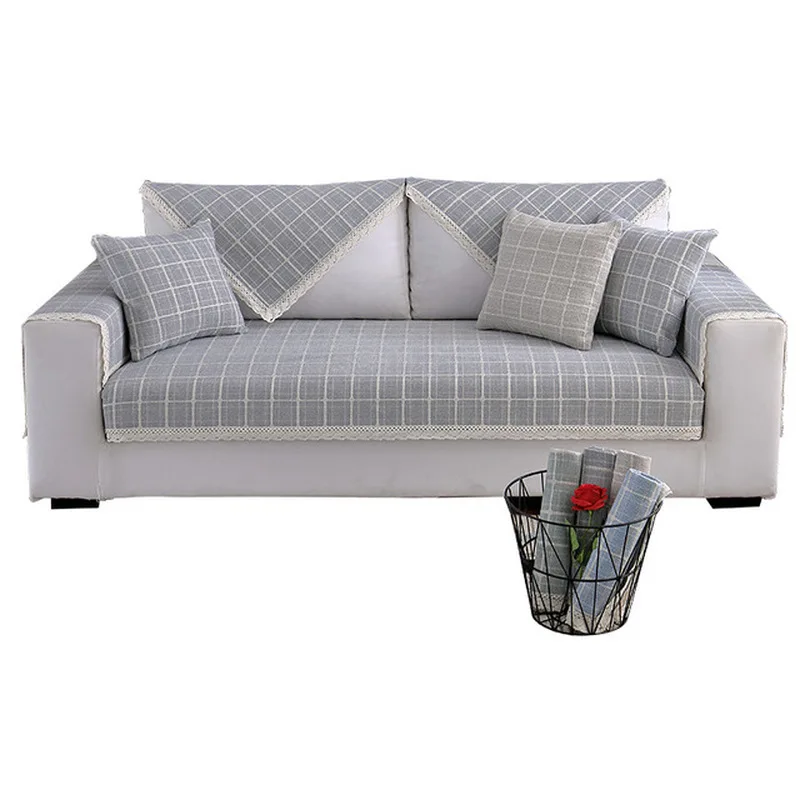 Тканый Хлопковый чехол для дивана силиконовый нескользящий детский коврик