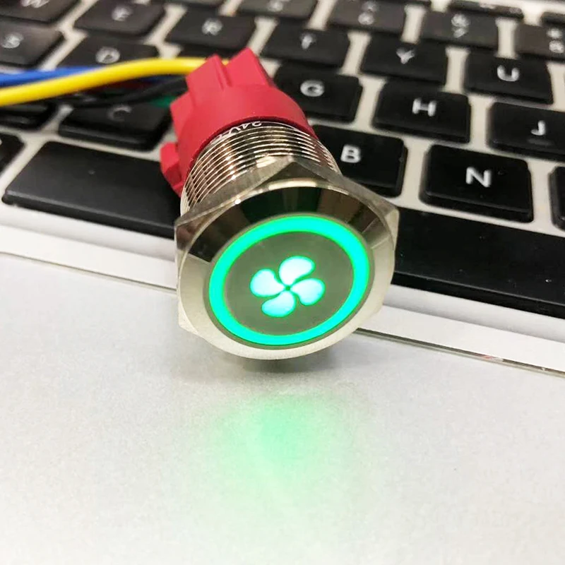 Металлический кнопочный переключатель символы рисунка на заказ светодиодный