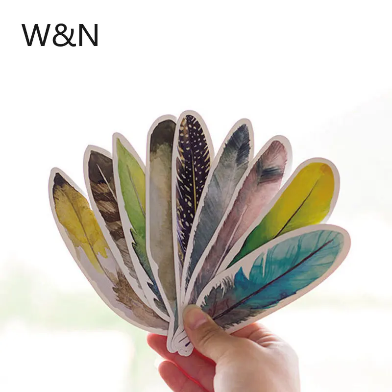 30Pcs/box Feather Paper Bookmark Kawaii Book Reading Maker Teacher Gift Clip Accessories School Office Supply Stationery |