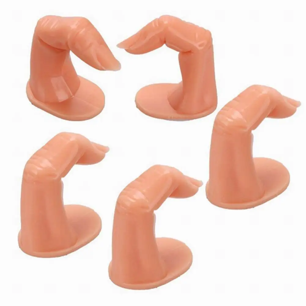 

5pcs Fake Practice Finger Acrylic, Gel and Nail Art, False Tips Display Tool acrylic nail practice hand Tool