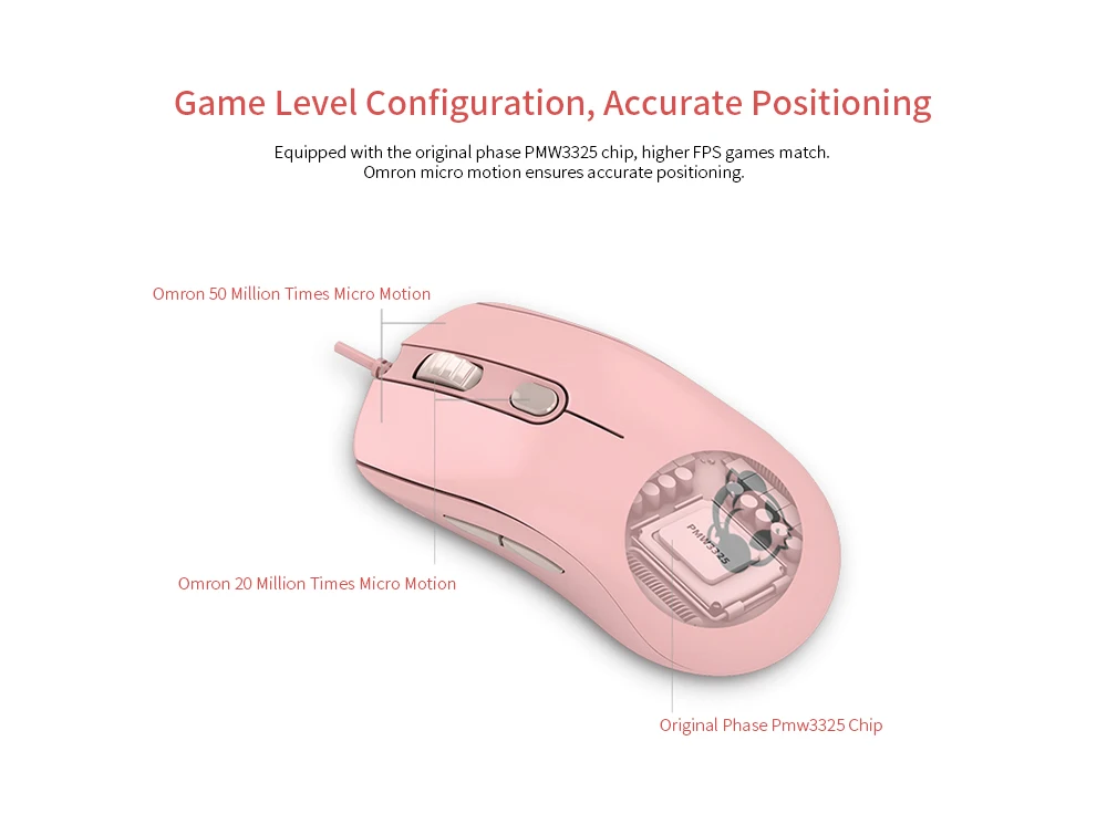 AKKO мышь AG325 симметричная игровая мышь 5000 dpi чип PMW3325/Omron Micro Motion для игр дома и офиса