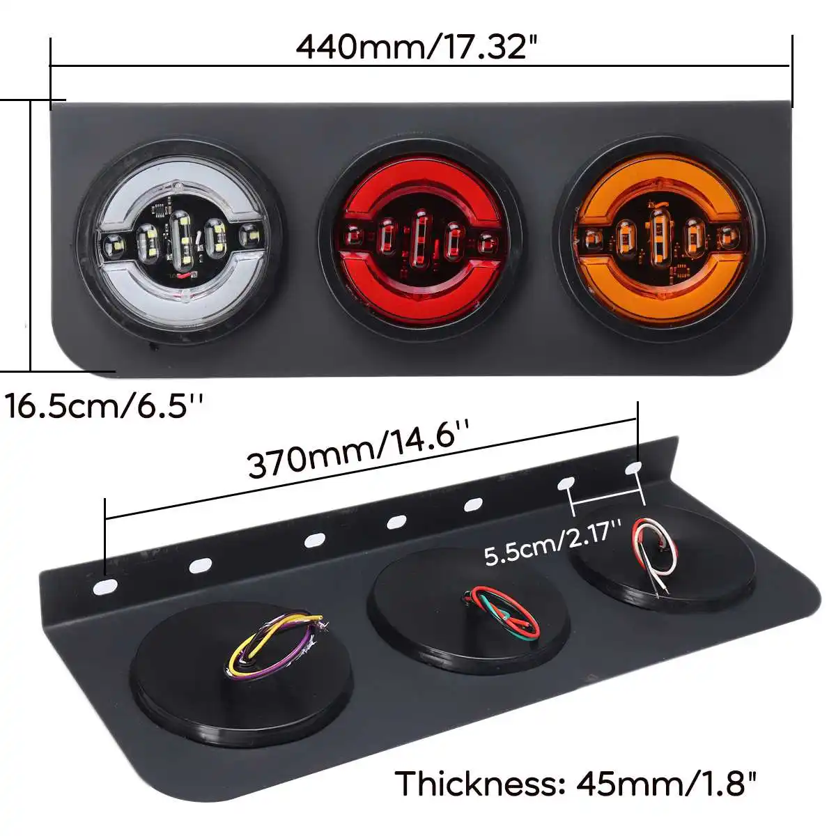 

2pcs 24V 57 LED Car Truck Tail Light Reverse Indicator Lamp Stop Brake Light Signal Lamp For Trailer Bus RV Caravan Boat Van