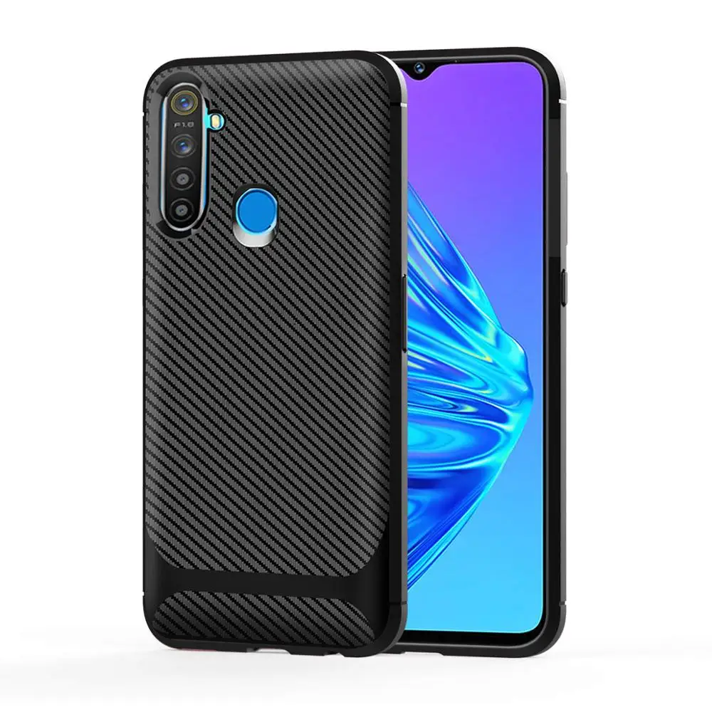 black Чехол для телефона Oppo Realme XT X2 K5 тонкий ТПУ силиконовый мягкий углеродный волоконный защитный противоударный чехол - Цвет: black