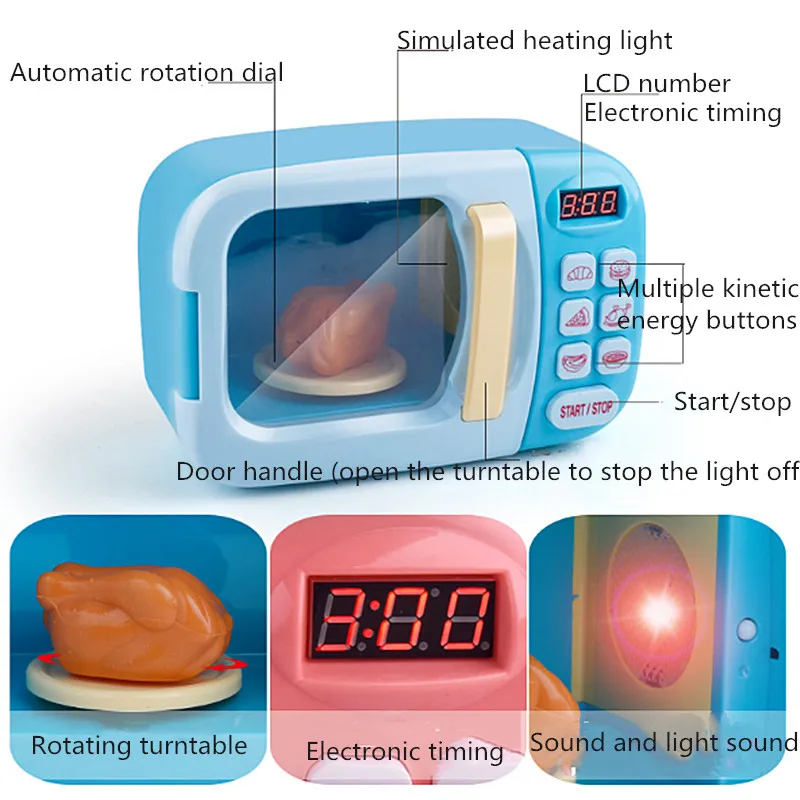 Аналоговая игрушка для кухни вращающаяся печь светодиодный электрическая