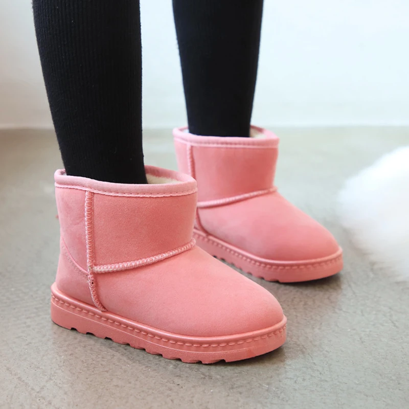 Детские зимние полусапоги без шнуровки хлопковые ботильоны домашние