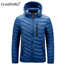 CHAIFENKO Brand Winter Warm Waterproof Jacket Men 2022 New Autumn Thick Hooded Parkas Mens Fashion Casual Slim Jacket Coat Men