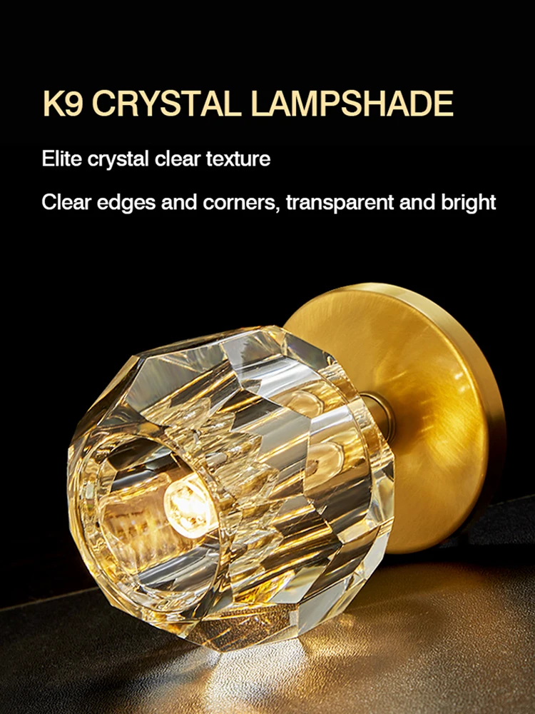 Светодиодный медный пуховой светильник MOONSHADOW креативный хрустальный для