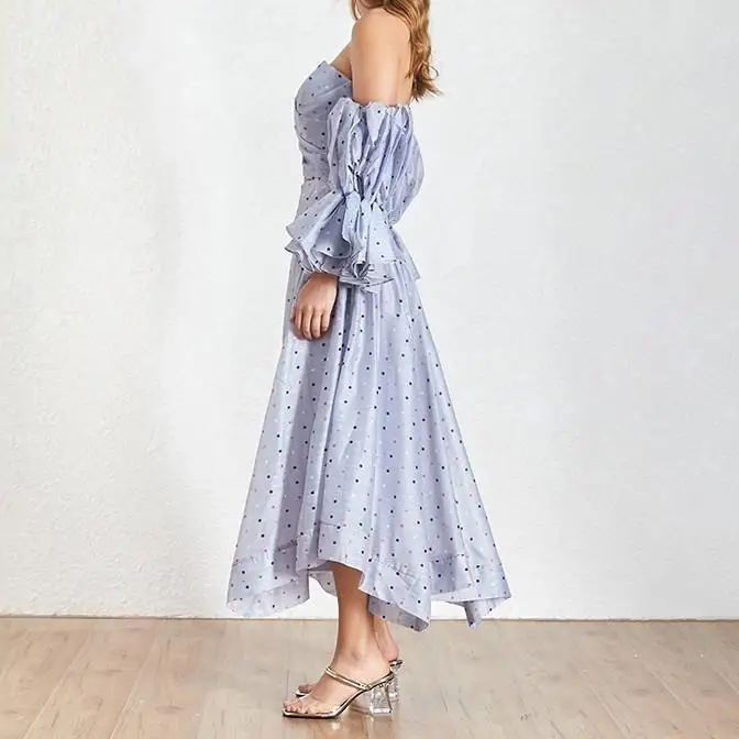 Мода 2020 весна осень наборы в горошек женский костюм из двух частей с