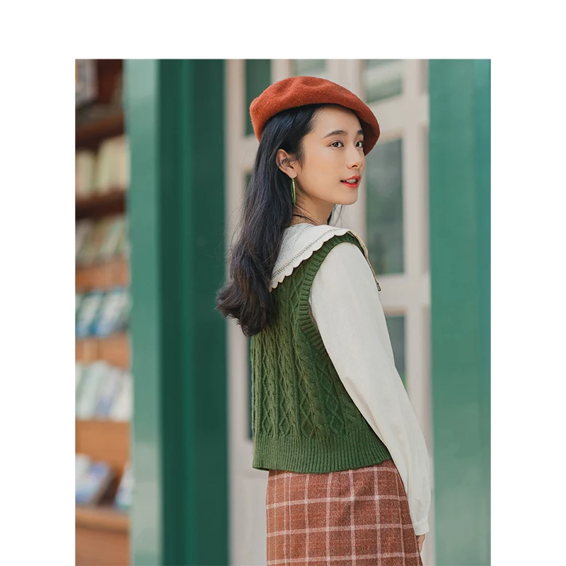 INMAN осень 2020 Новое поступление Однотонный свитер с v-образным вырезом | Женская