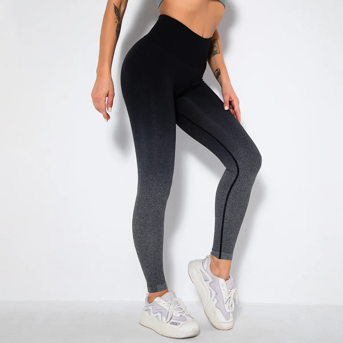Energy Seamless Gym Leggings Breathable Sports Pants Women's Tight Stretch Hips Fitness Pants Gradient Yoga Pants for Girls