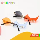Нестандартные солнцезащитные очки без оправы Ralferty для женщин и мужчин, готические прозрачные солнцезащитные очки для океана UV400, уникальные круглые очки в форме пламени в стиле стимпанк