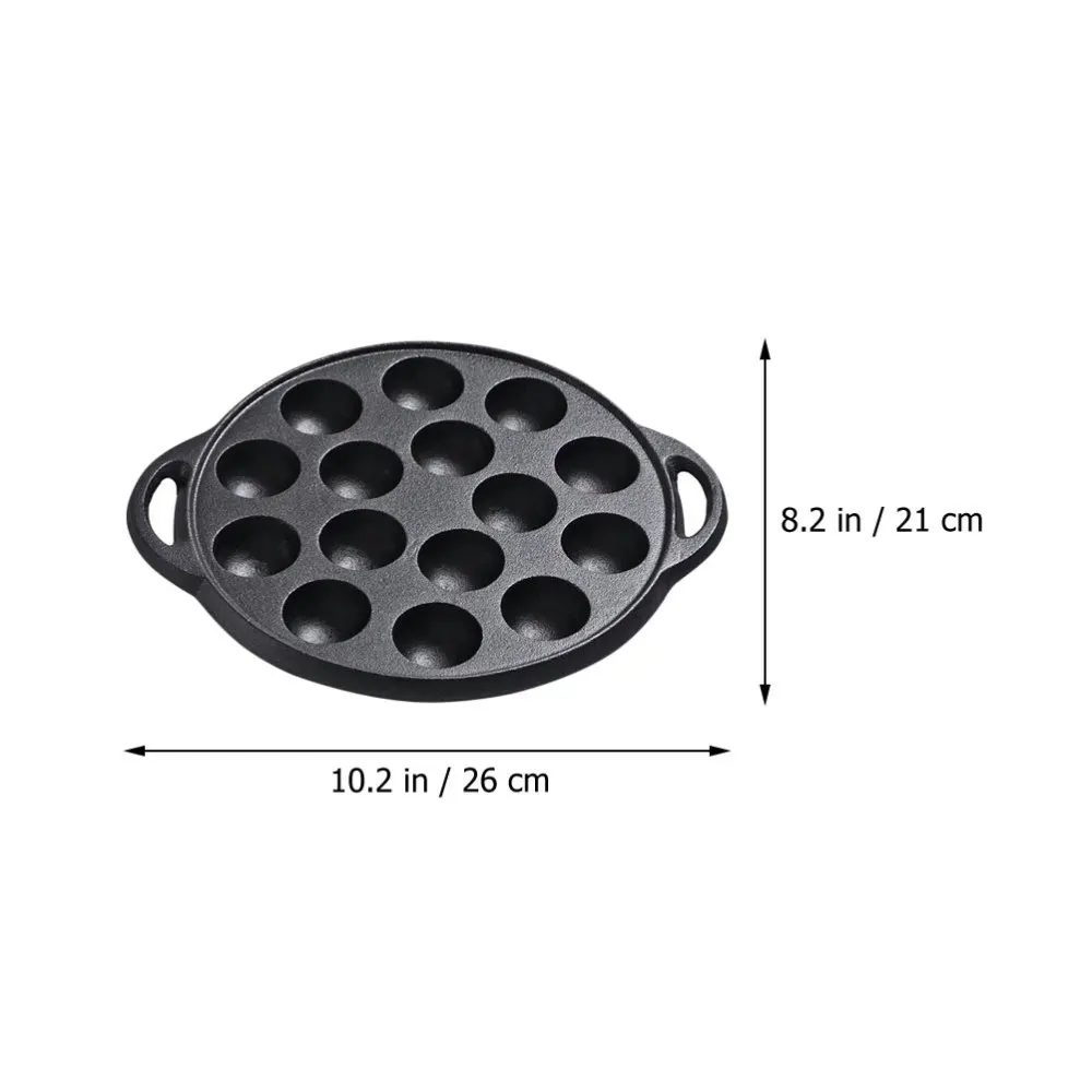 

1PC Casting Iron Snail Pan Meatball Pan Thickened Frying Pot (Holes Black)