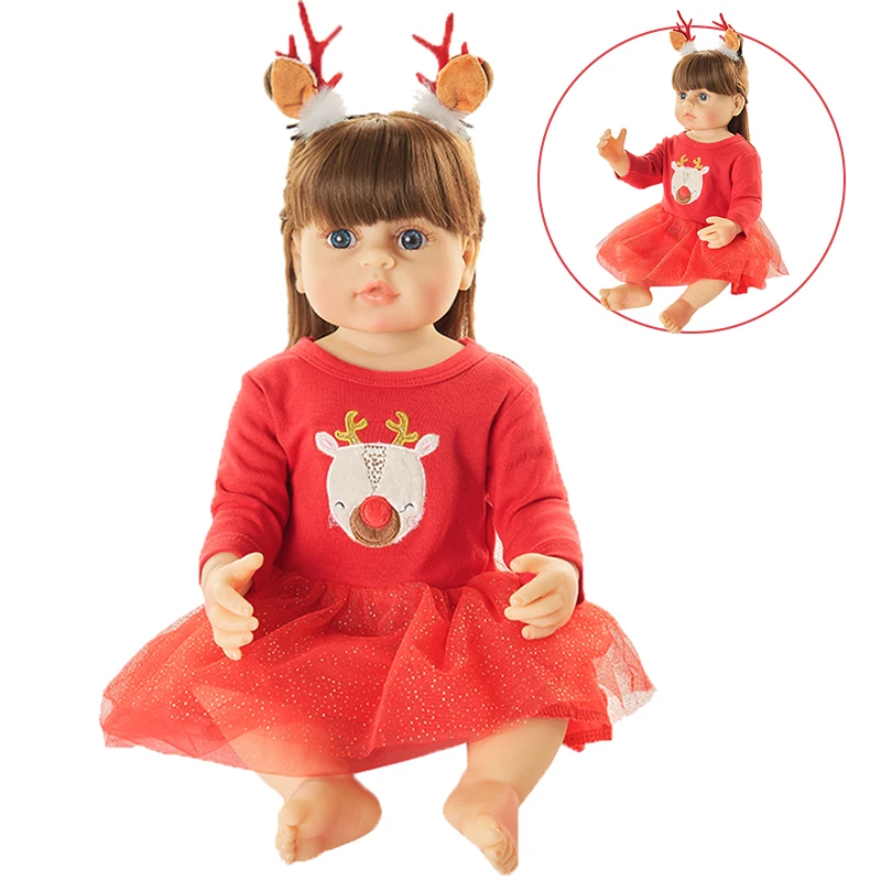 

Кукла реборн зимняя, Реалистичная, с голубым глазом, 22 дюйма, около 55 см