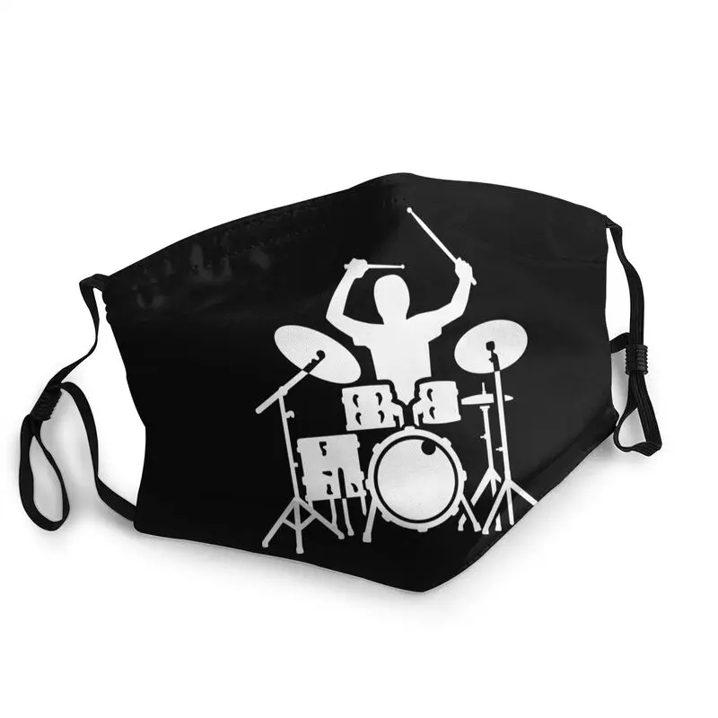 

Cute Drums Drummer Face Mask Men Anti Haze Music Drumming Mask Protection Cover Respirator Washable Mouth Muffle
