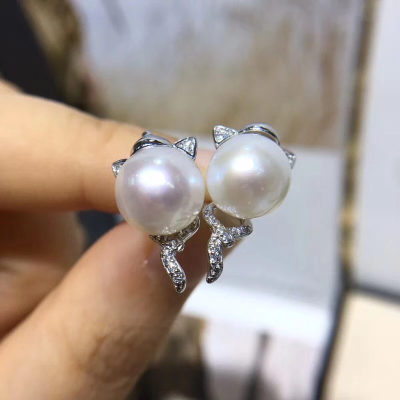 

925 Sterling Silver Earrings Findings Settings Mountings Component Jewelry Parts Fittings for Pearls Coral Jade Agate Beads