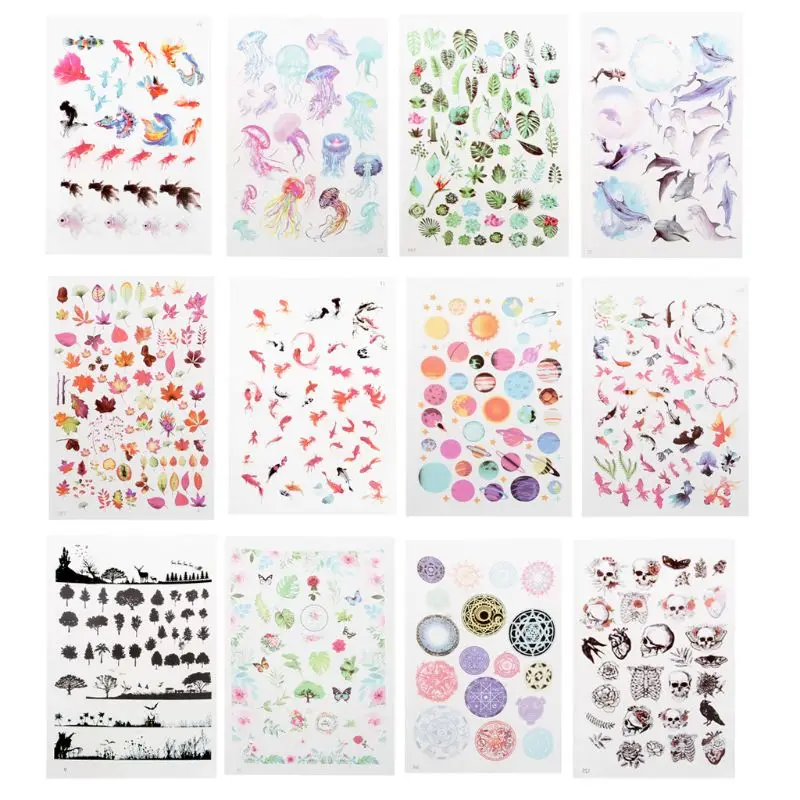 

12 Sheets Goldfish Leaves DIY Epoxy Resin Fillers Jewelry Fillings Materials kit