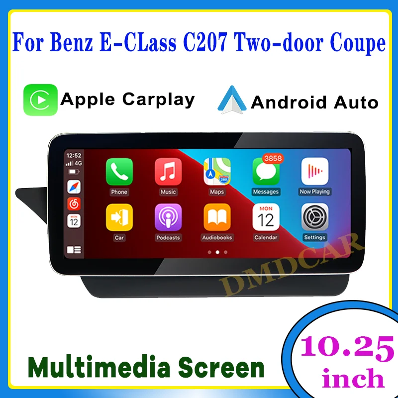 

Android Auto 10.25" Wrieless Apple CarPlay Car Multimedia Screen for Mercedes Benz E class C207 W207 A207 Two door Coupe Video