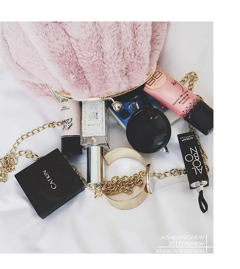 

plush handbag clutch cute rabbit ear shoulder bag clip open metal handle crossbody bags women soft small winter bag20*20*10cm