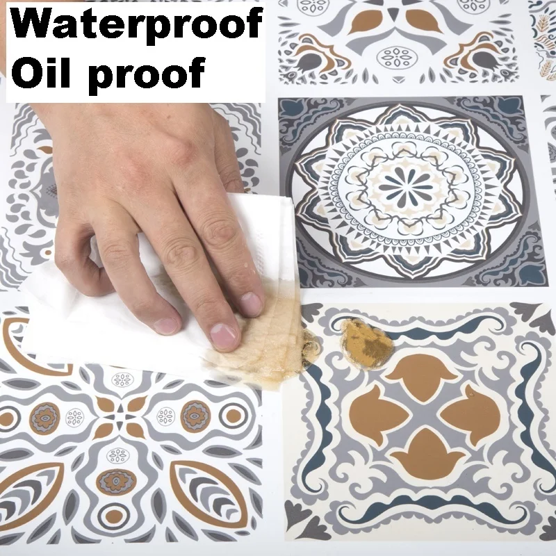 

Vinyl Roll Wallpaper Self Adhesive Waterproof Boho Style Wallpaper Kitchen Bathroom Wall Decor Oil Resistant Contact Paper
