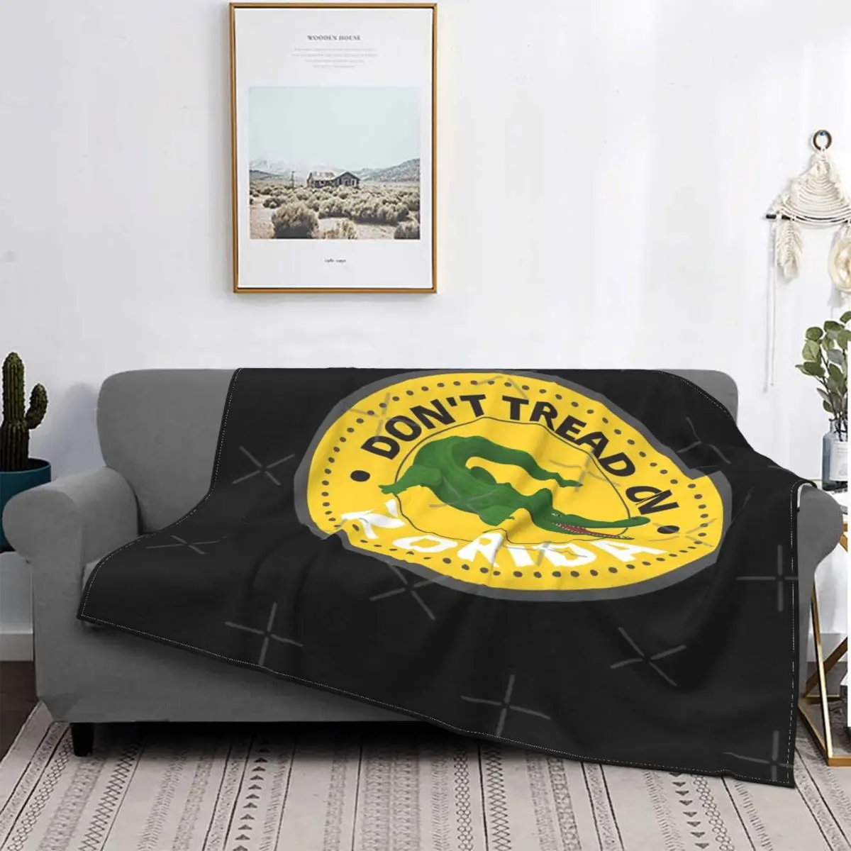 

Don 't Tread On, manta de cocodrilo, cubrecama, cubierta de cama a cuadros, manta doble a cuadros de muselina, colcha de verano