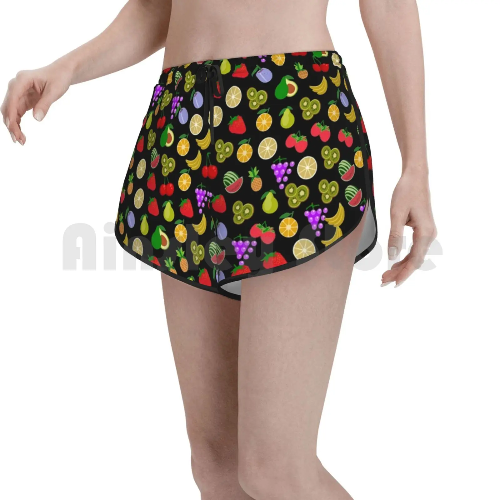 

Fruit Cup Swim Shorts Quick Dry Women Beach Short Fruit Cup Fruit Heart Fruit Salad Cherry Banana Strawberry Pear Lawyer