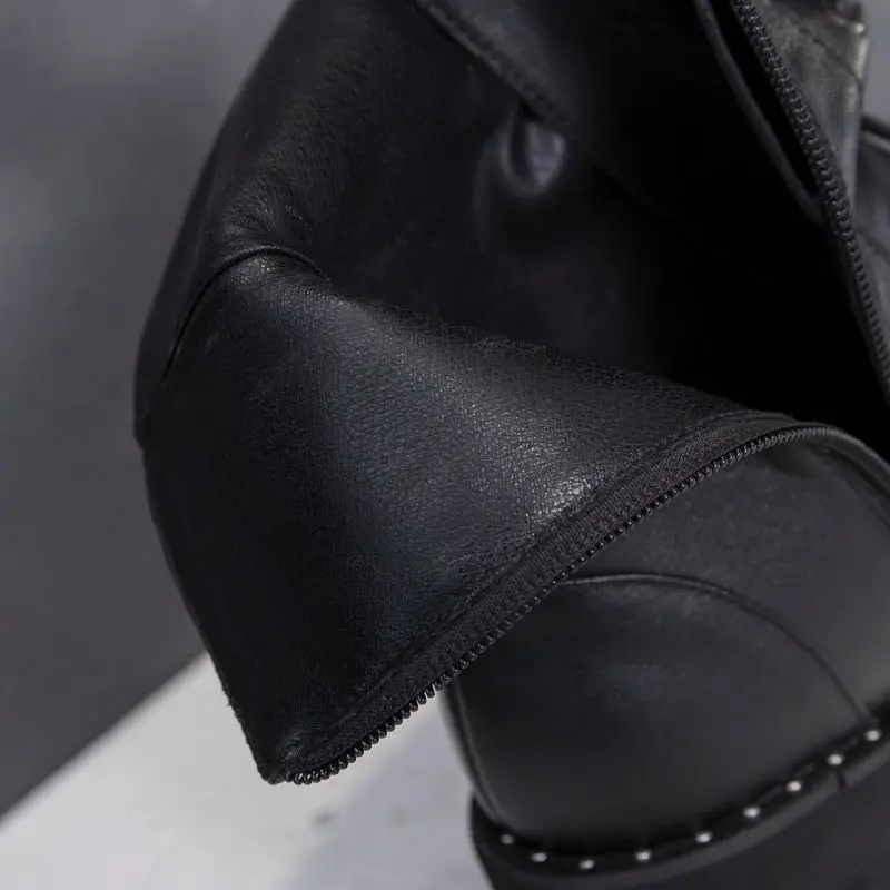 ZALAVOR/женские ботинки до середины икры обувь в готическом стиле из натуральной