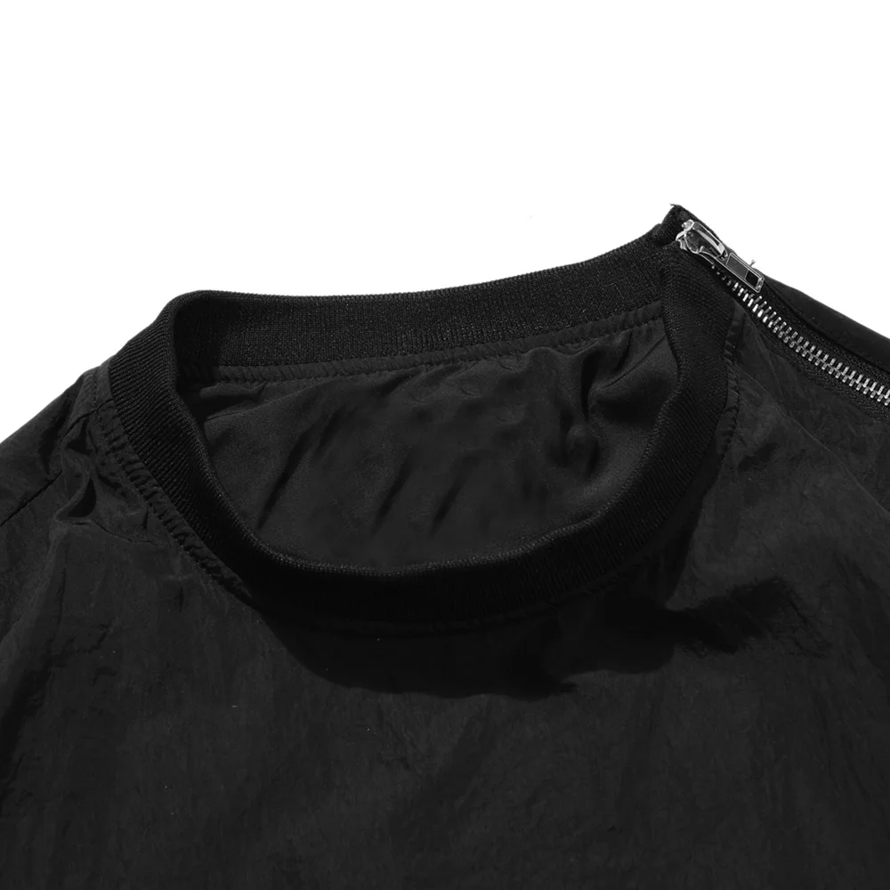 

Aolamegs Jacket Men Side Zipper Multi-Pocket Solid Bomber Jackets Coat Men Spring Baggy High Street Windproof Fashion Streetwear