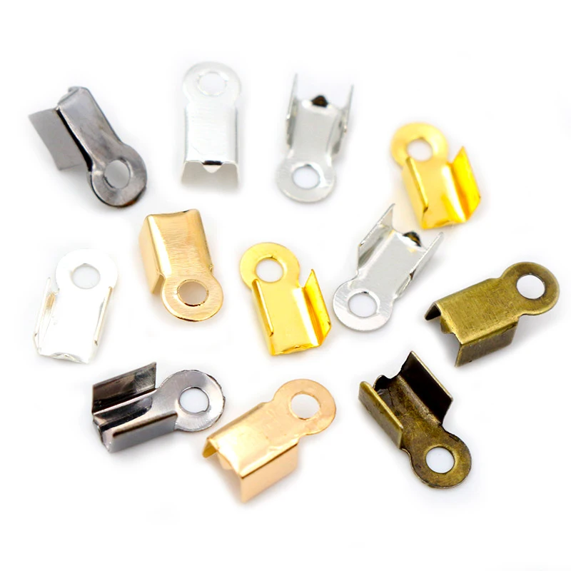 200 шт. / Лот застежки для шнура заглушки лента кожаный зажим кончик складной обжим