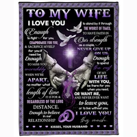 to my wife i love you kisses from husband cozy premium fleece sherpa 3d printed fleece blanket on bed home textiles dreamlike