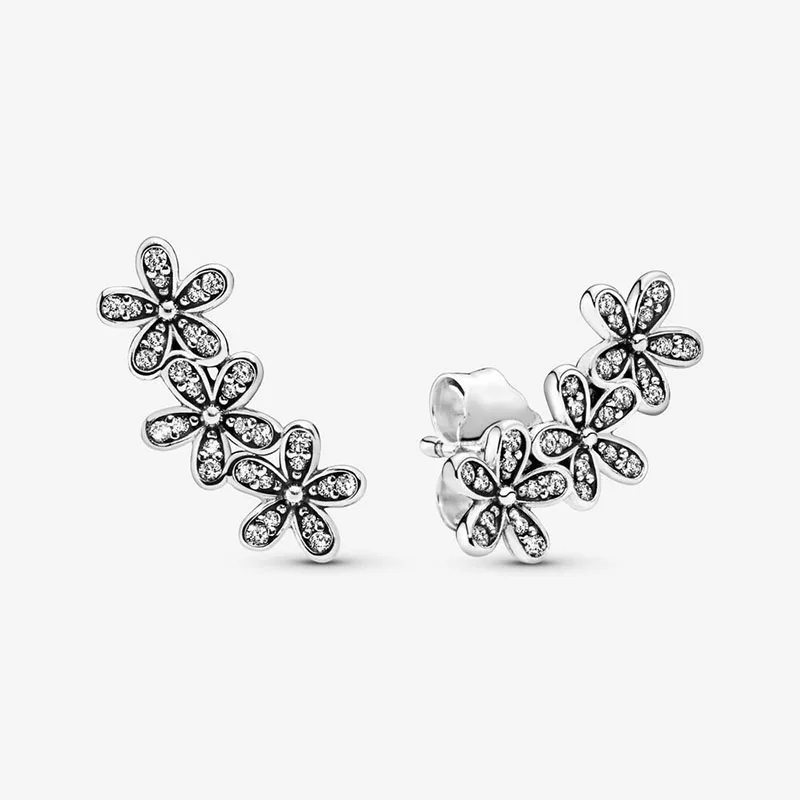 

Mybeboa Authentic 100 925 Sterling Silver Sparkling Daisy Flower Stud Earrings Women Anniversary Engagement Jewelry Gift