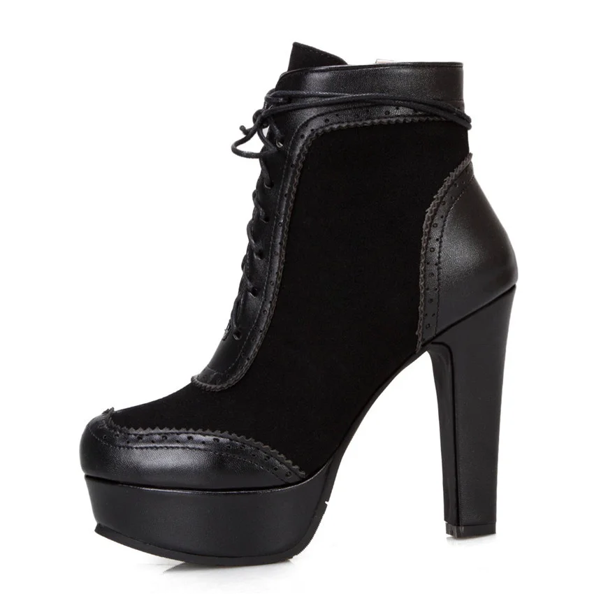 

Sexy Woman High Heel Platform Ankle Boots High Heels For Women Shoes Spring Autumn Short Boots Booties Small Big Size 34 - 50
