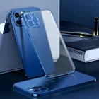 Роскошный прозрачный матовый Силиконовый чехол с рамкой и покрытием для iPhone 12 11 13 Pro Max Mini X XR XS 7 8 Plus SE 2020, прозрачный мягкий чехол