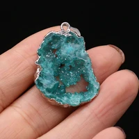 natural stone irregular druzy pendants plated druzy quartzs for charms jewelry making diy women necklace earring gifts